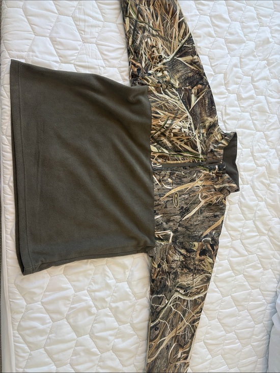 Drake Waterfowl Other - Drake Waterfowl Olive Green Camo Half-Zip Pullover Hoodie